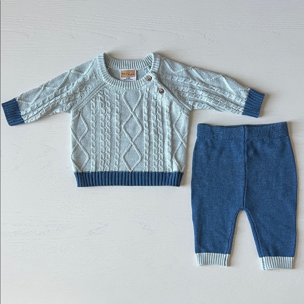 Arlo and Kai Baby Boy Knit Sweater Pants Set 12 months